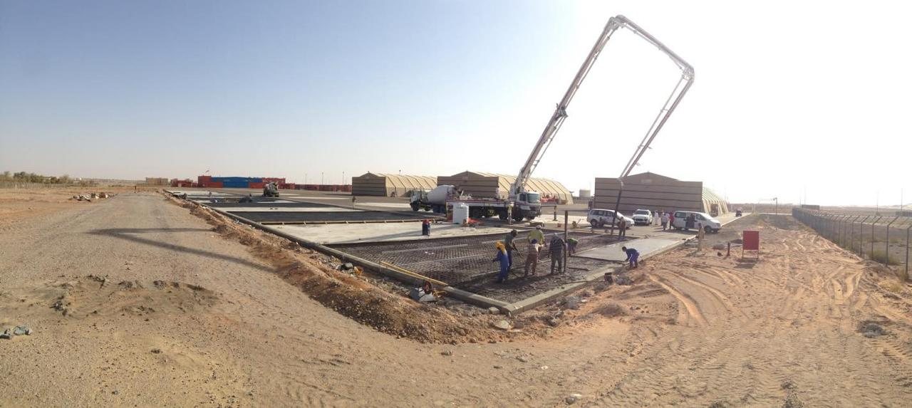 Industrial slab pour