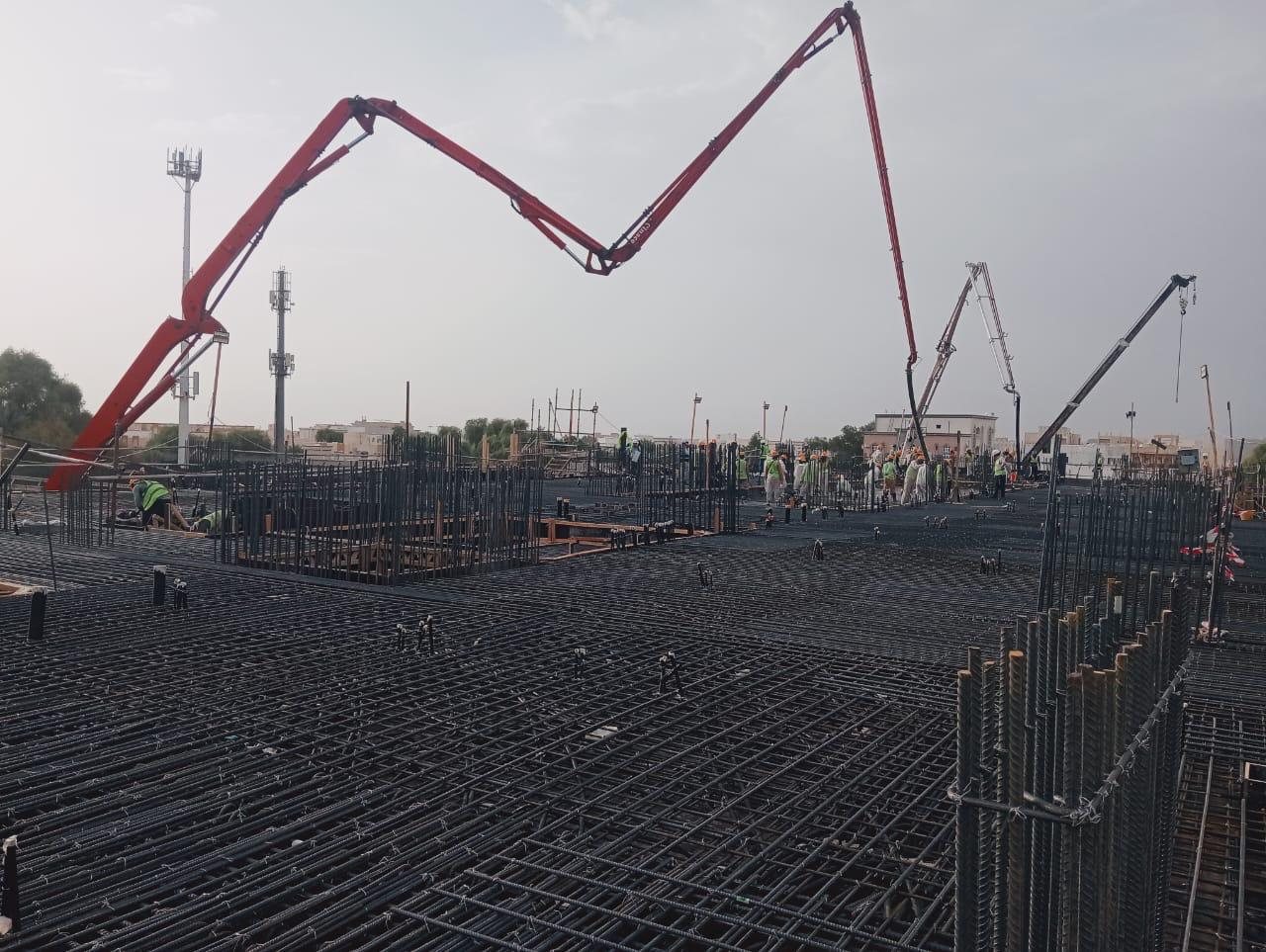 Large slab concrete pumping